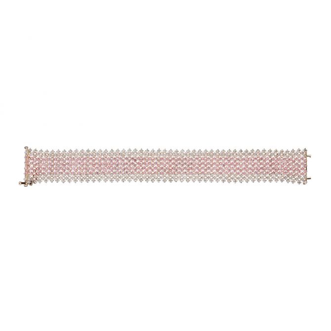 L.J. West Argyle Fancy Pink & White Diamond Bracelet in 18K Rose Gold