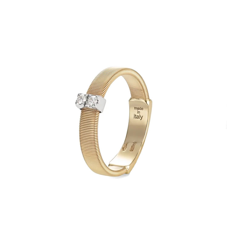 Marco Bicego Masai Collection 18k Yellow Gold and Diamond Single Row Band