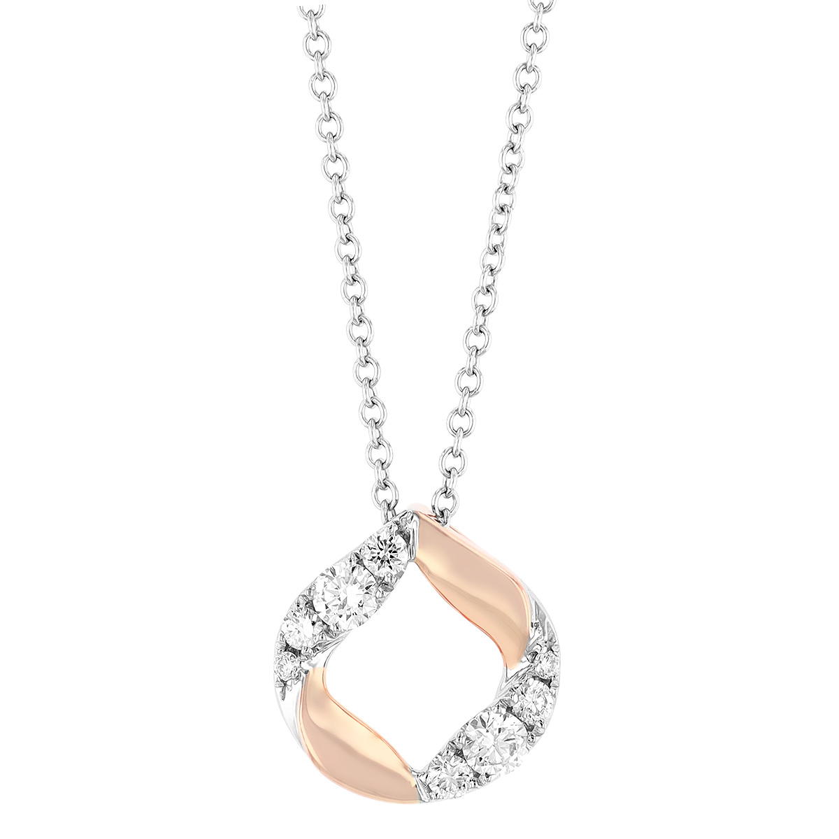 Frederic Sage Halo Kiss Small Half Diamond Pendant in Rose Gold, 18