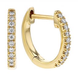 Image for Diamond Hinged Huggie Hoop Earrings in Yellow Gold, 0.10 cttw