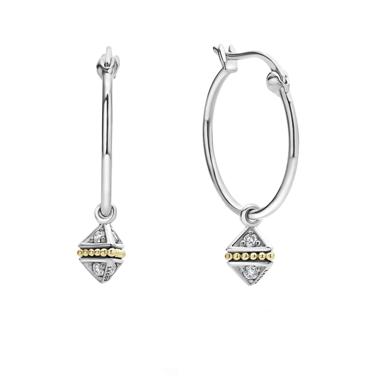 LAGOS KSL Diamond Charm Hoop Earrings
