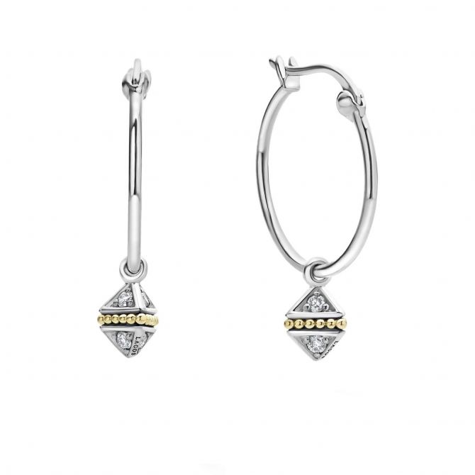 LAGOS KSL Diamond Charm Hoop Earrings