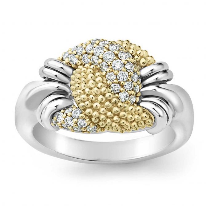 LAGOS Caviar Lux Small Caviar Diamond Knot Ring, Size 7