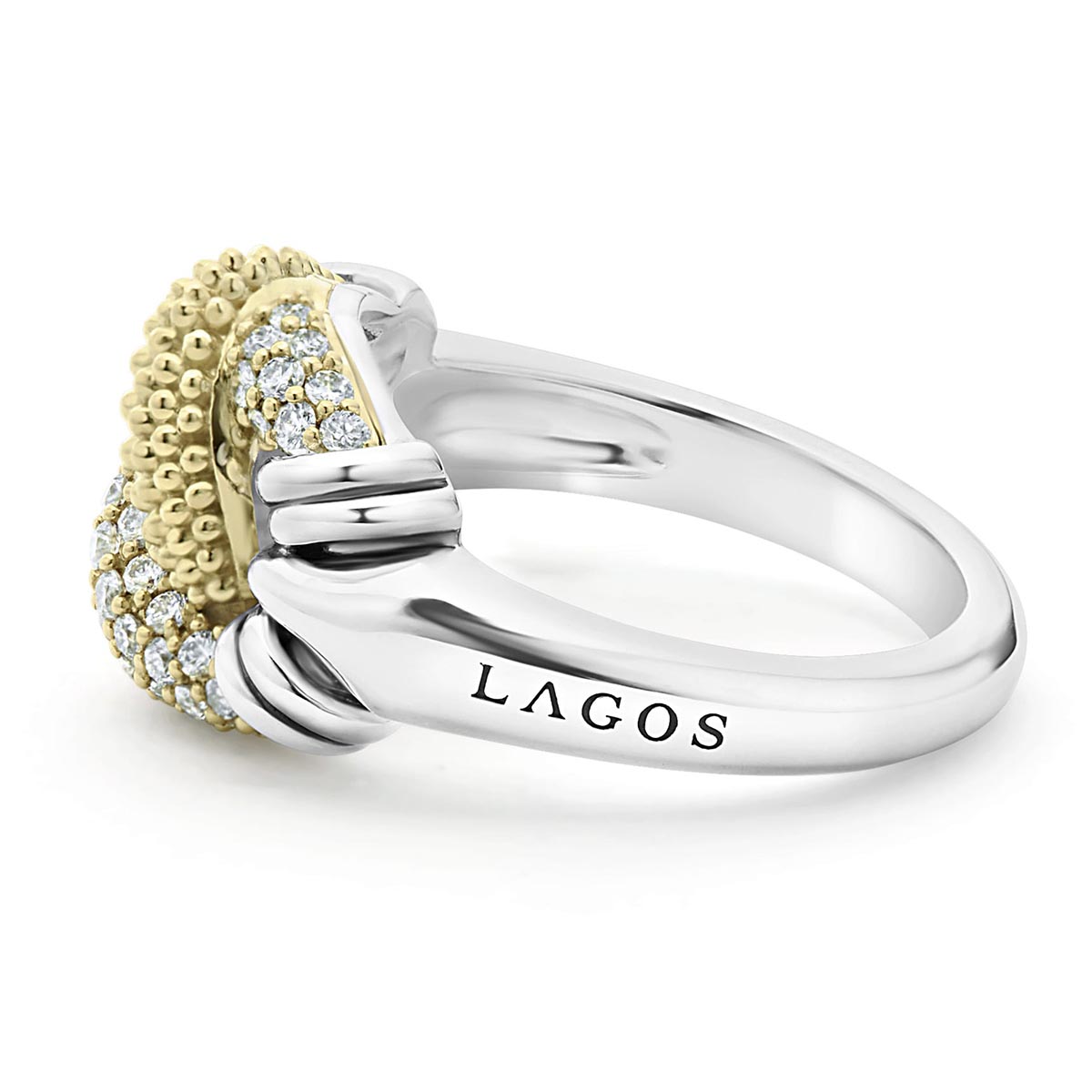 LAGOS Caviar Lux Small Caviar Diamond Knot Ring, Size 7