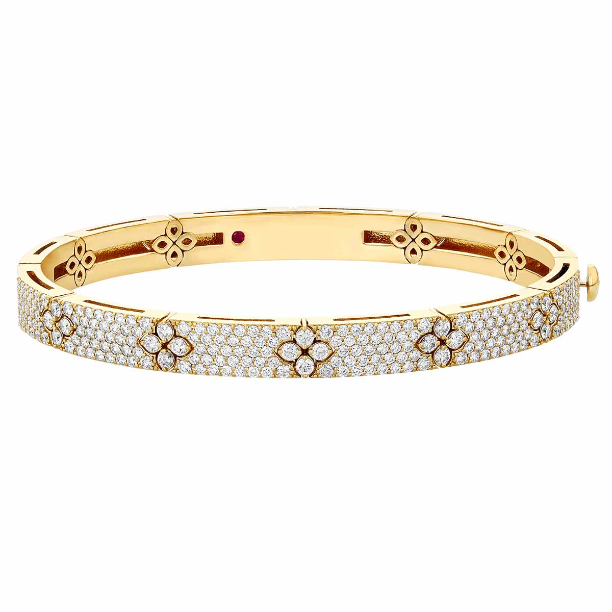 Roberto Coin Love in Verona Diamond Pavé Bangle Bracelet in 18K Yellow Gold, 2.20 cttw