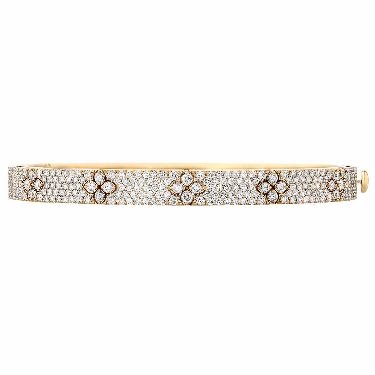 Roberto Coin Love in Verona Diamond Pavé Bangle Bracelet in 18K Yellow Gold, 2.20 cttw