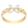 Marquise Diamond Flower & Flush Set Diamond Ring in Yellow Gold