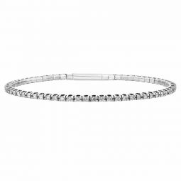 Image for Diamond Tennis Slim Bangle Bracelet in White Gold