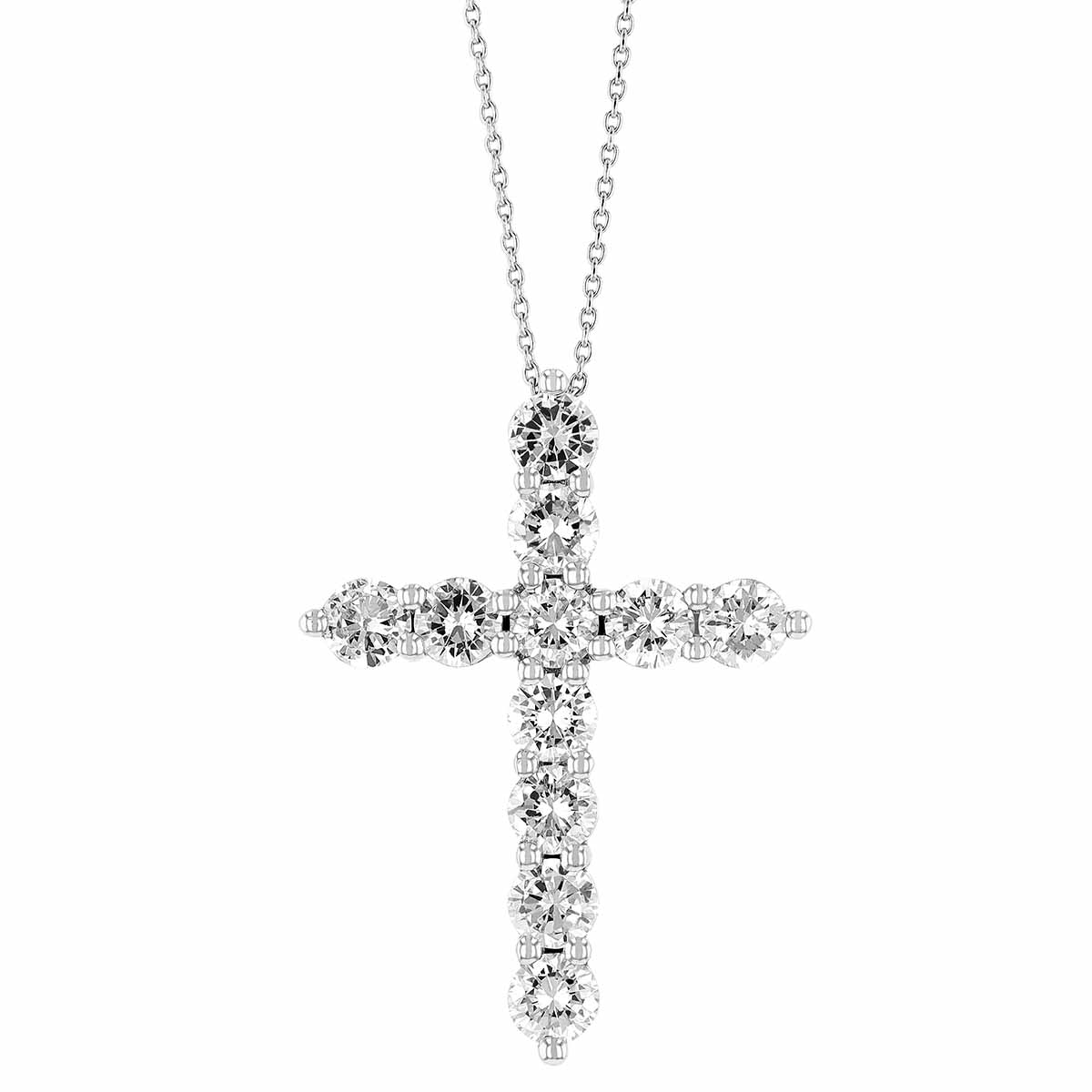 Diamond Cross Necklace in White Gold, 1.50 cttw | Borsheims