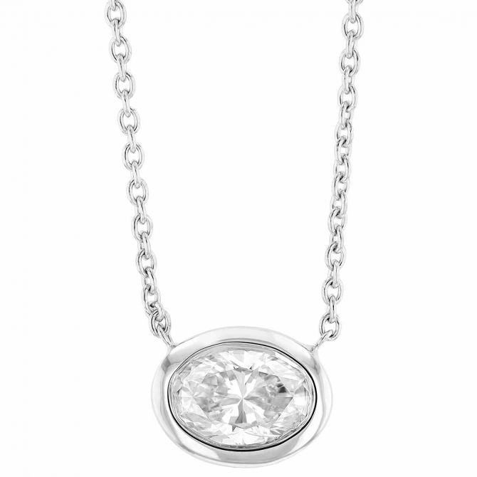 White Gold 7 Mini Diamond Bezel Dangle Necklace for Women | Jennifer Meyer