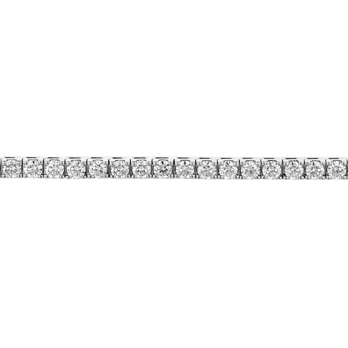 Diamond 4 Prong Tennis Bracelet in White Gold, 7.10 aptw