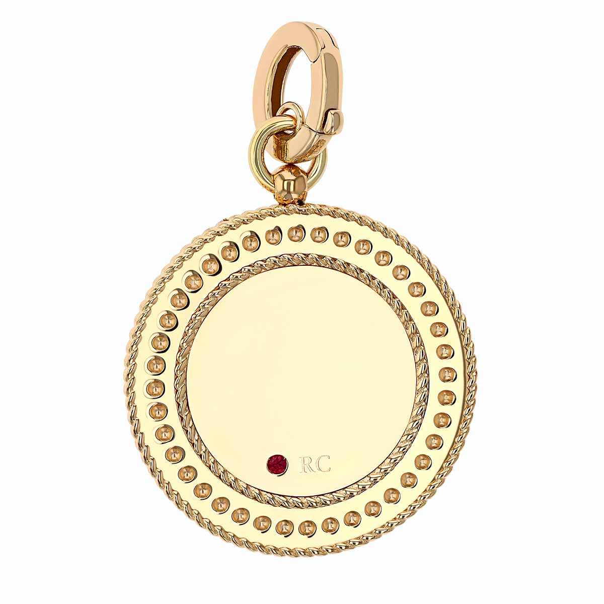 Roberto Coin Venetian Princess Medallion Charm with Scattered Diamonds in Yellow Gold