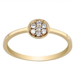 Image for Diamond Cluster Bezel Set Stacking Ring in Yellow Gold