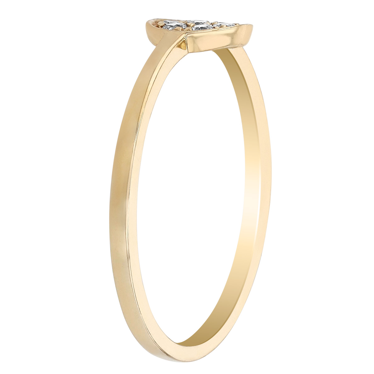 Diamond Cluster Bezel Set Stacking Ring in Yellow Gold