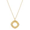 Marika Diamond Scatter Rounded Square Pendant in Matte Yellow Gold, 18"