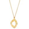 Marika Diamond Scatter Rounded Square Pendant in Matte Yellow Gold, 18"
