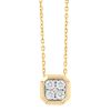 Frederic Sage Diamond Cluster Square Pendant in Yellow Gold, 18"