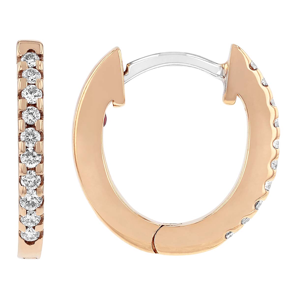 Roberto Coin Small Diamond Huggie Hoop Earrings in 18K Gold, 0.09 cttw
