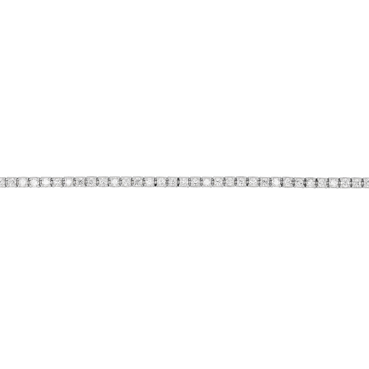 Round Diamond 4 Prong Tennis Bracelet in White Gold, 7