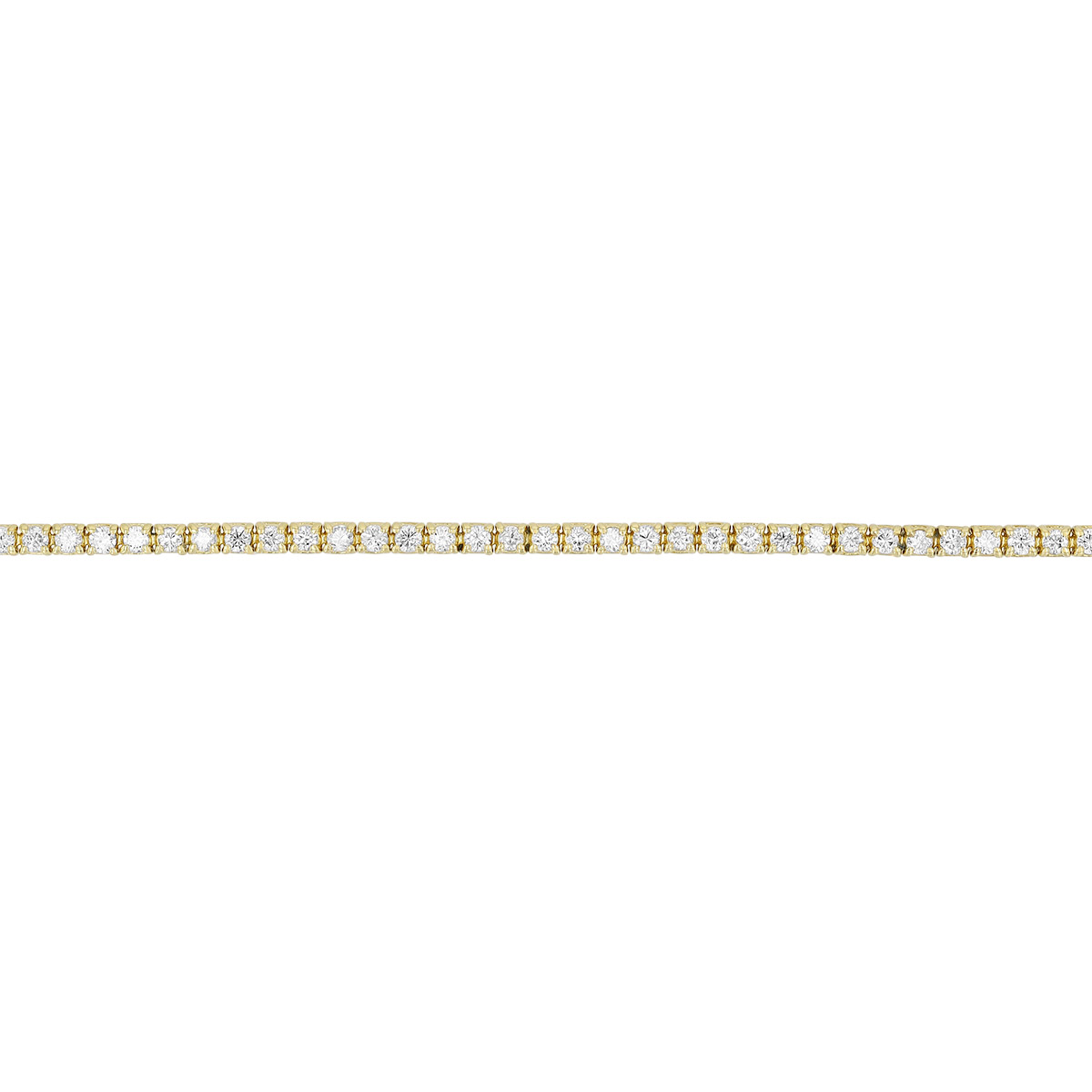 Round Diamond 4 Prong Tennis Bracelet in Yellow Gold, 7