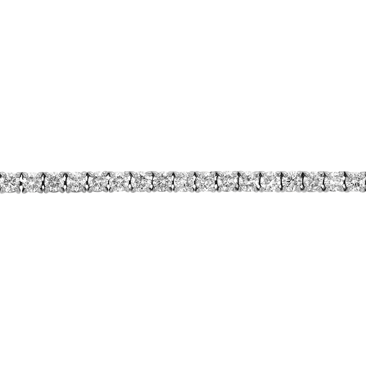 Diamond Prong Set Tennis Necklace in White Gold, 16.5