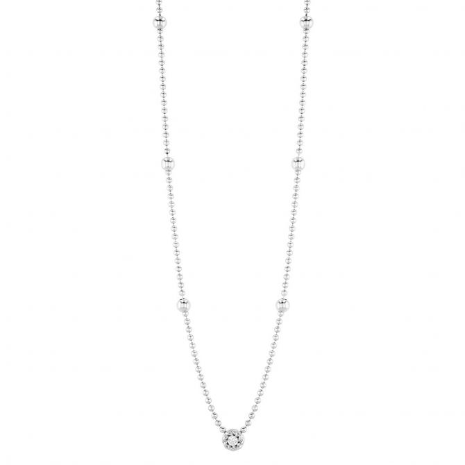 Roberto Coin White Gold Diamond & Bead Station Necklace, 18"
