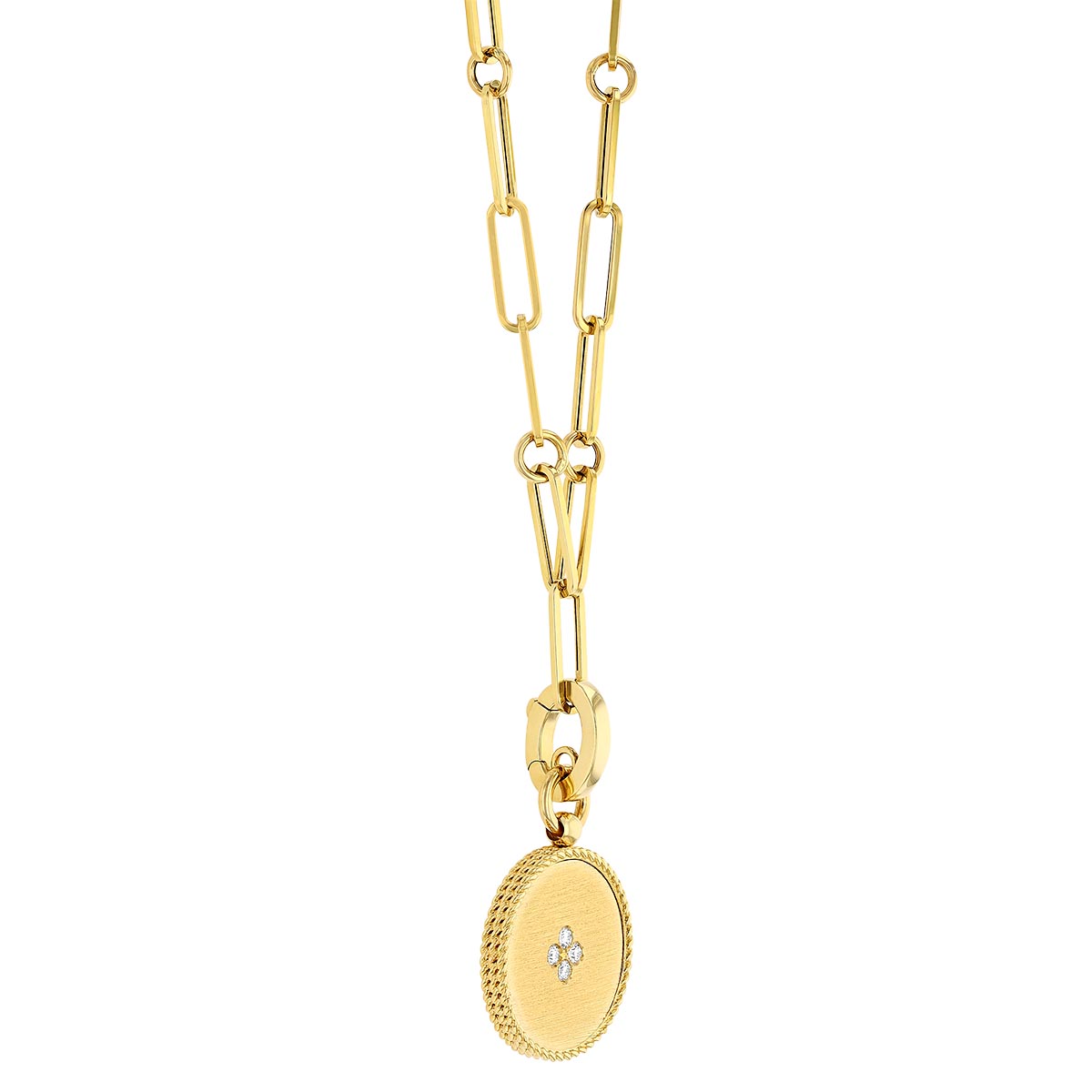 Roberto Coin Diamond & Mother of Pearl Medallion Pendant in Yellow Gold, 20