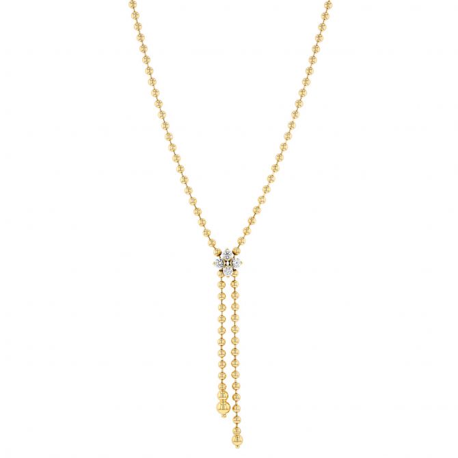 Roberto Coin Love in Verona Diamond Lariat Zipper Necklace in Yellow Gold, 24", 0.65 cttw