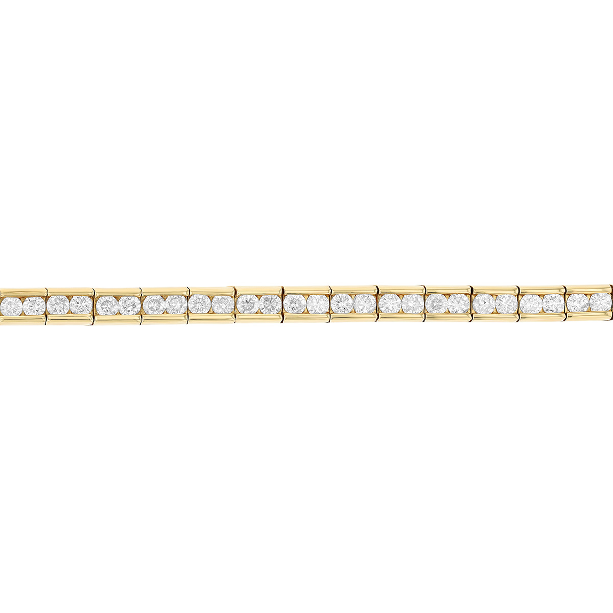 Diamond Channel Set Link Tennis Bracelet in Yellow Gold, 7