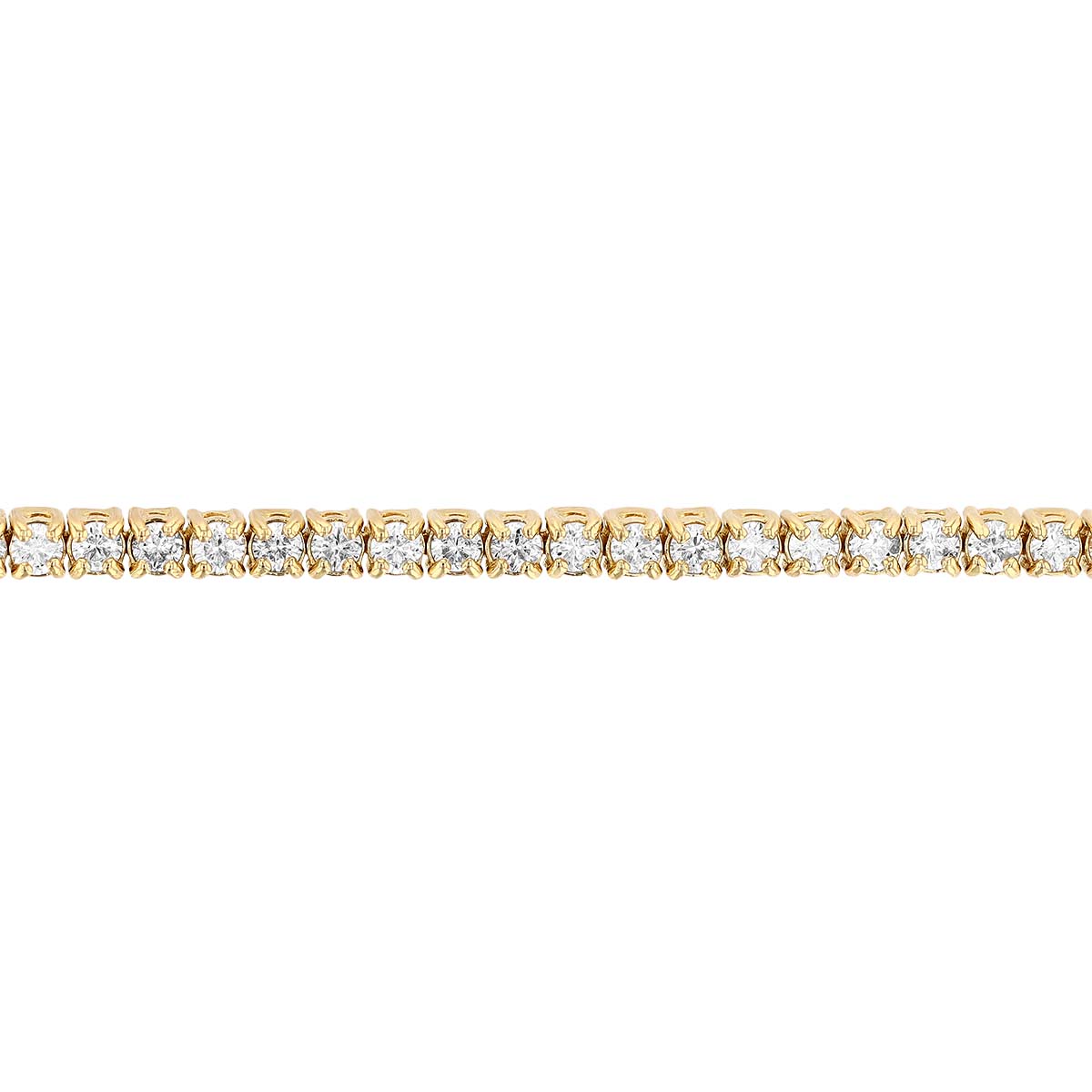 Round Diamond Tennis Necklace in Yellow Gold, 3.53 cttw, 14