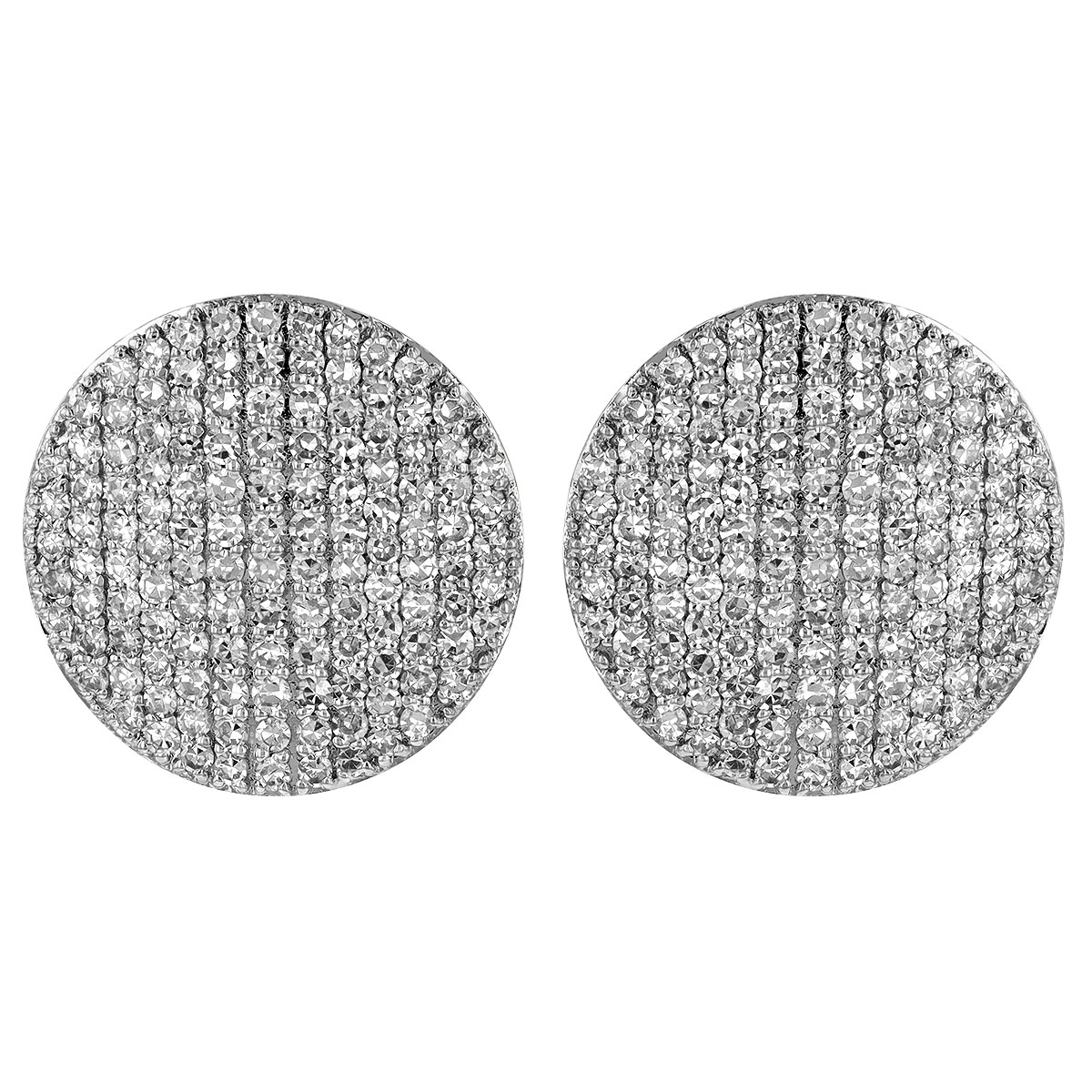 Phillips House Affair Infinity Diamond Pavé Disc Stud Earrings in Yellow Gold