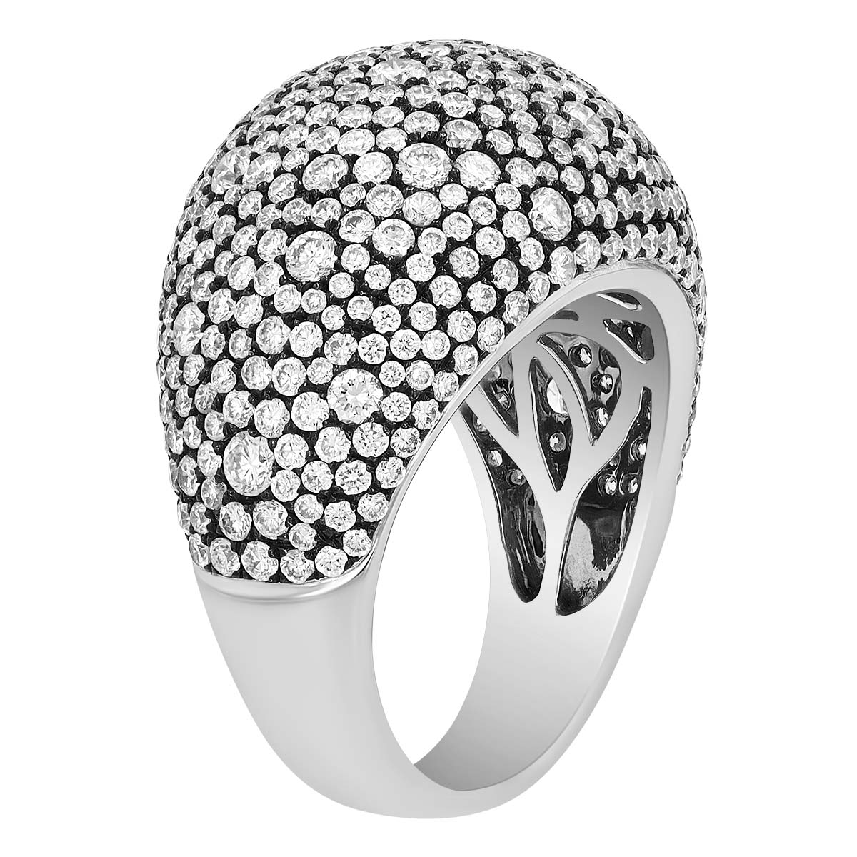 TARA Pearls Diamond Pave Dome Wide Bang Ring in White Gold