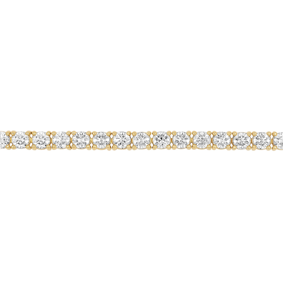 Round Diamond 4 Prong Tennis Bracelet in Yellow Gold, 7