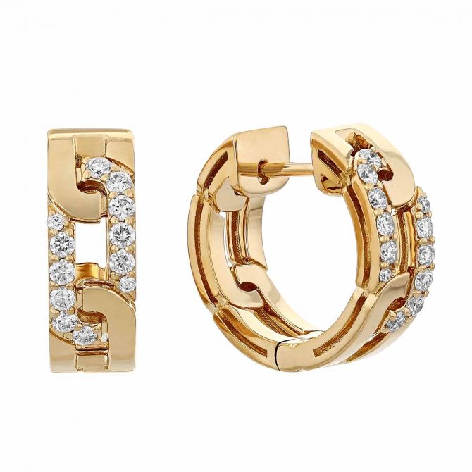 Roberto Coin Inside Out Diamond Hoop Earrings - Small