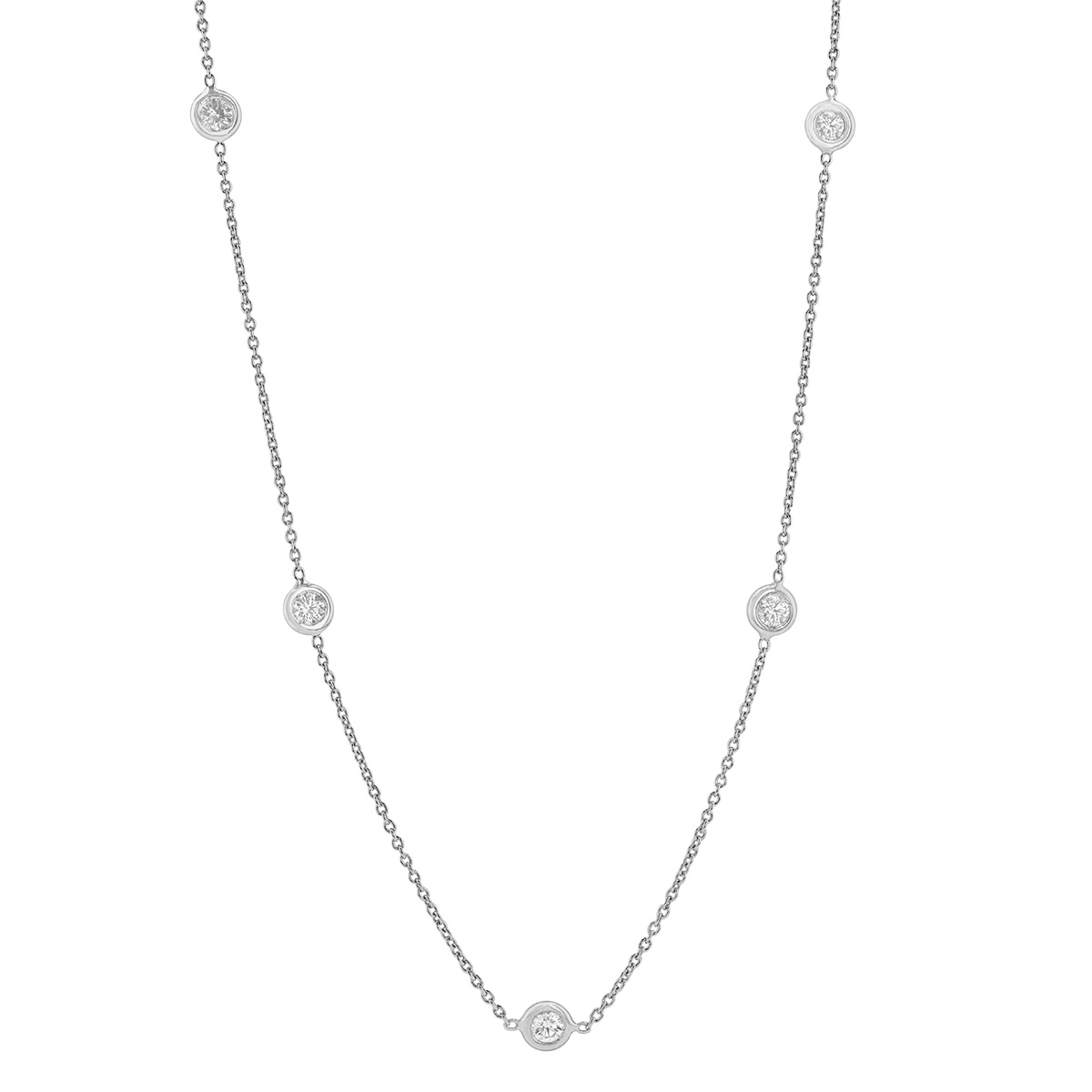 Roberto Coin Diamonds by the Inch Station Necklace in White Gold 36