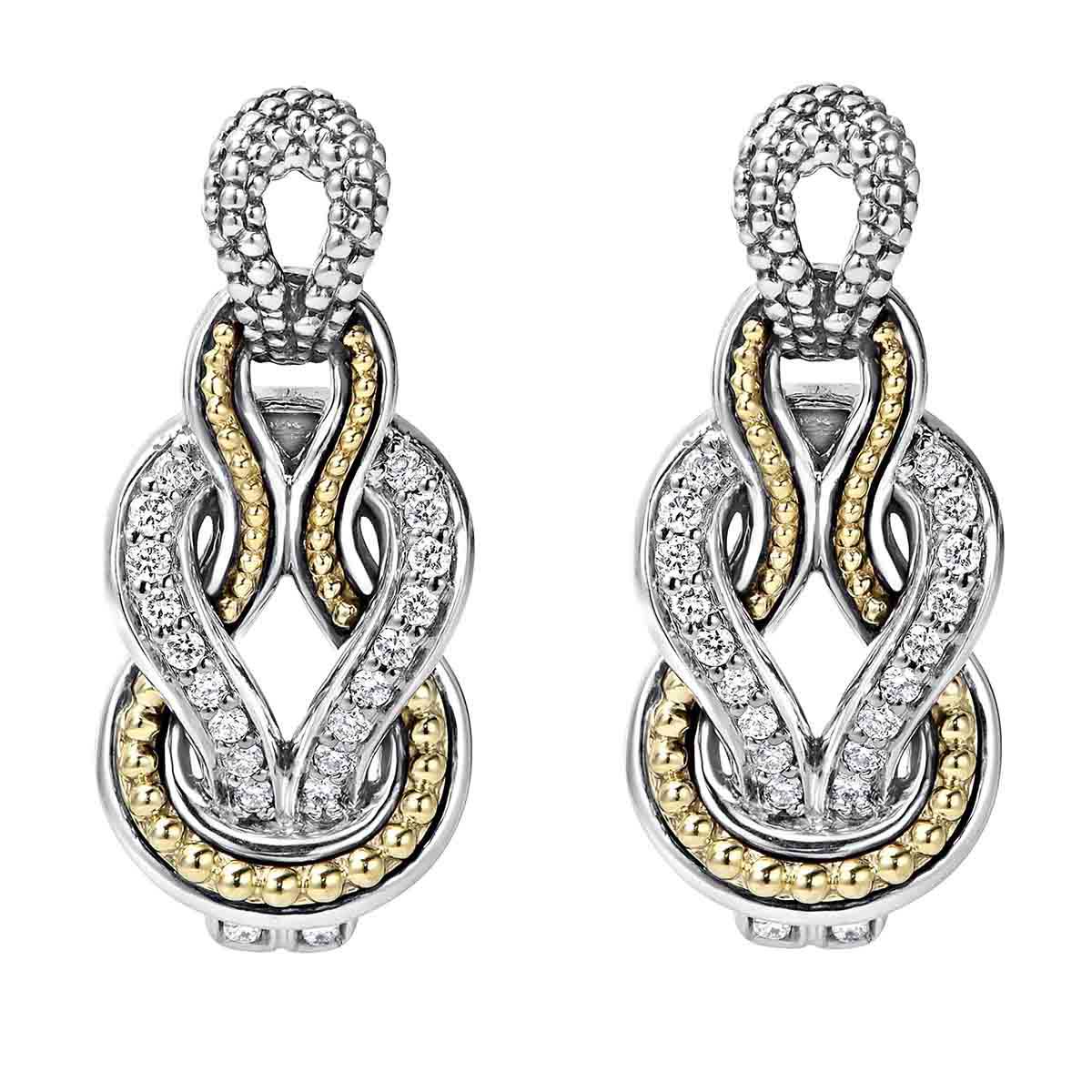 LAGOS Newport Caviar Knot Diamond Drop Earrings