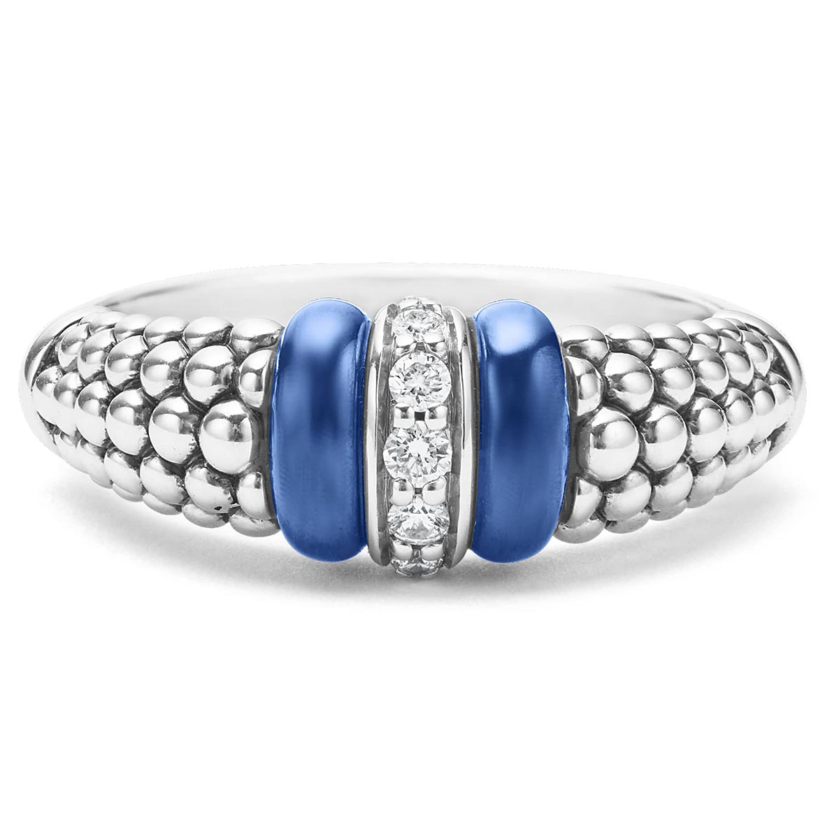 LAGOS Blue Caviar Diamond Beaded Ring in Sterling Silver