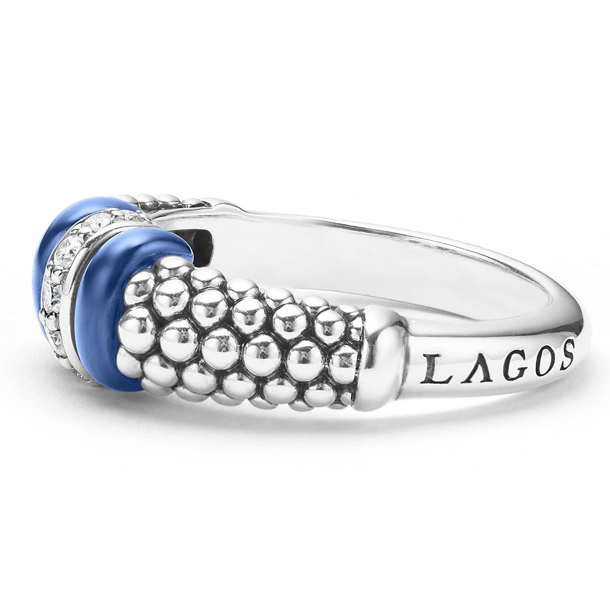 LAGOS Blue Caviar Diamond Beaded Ring in Sterling Silver