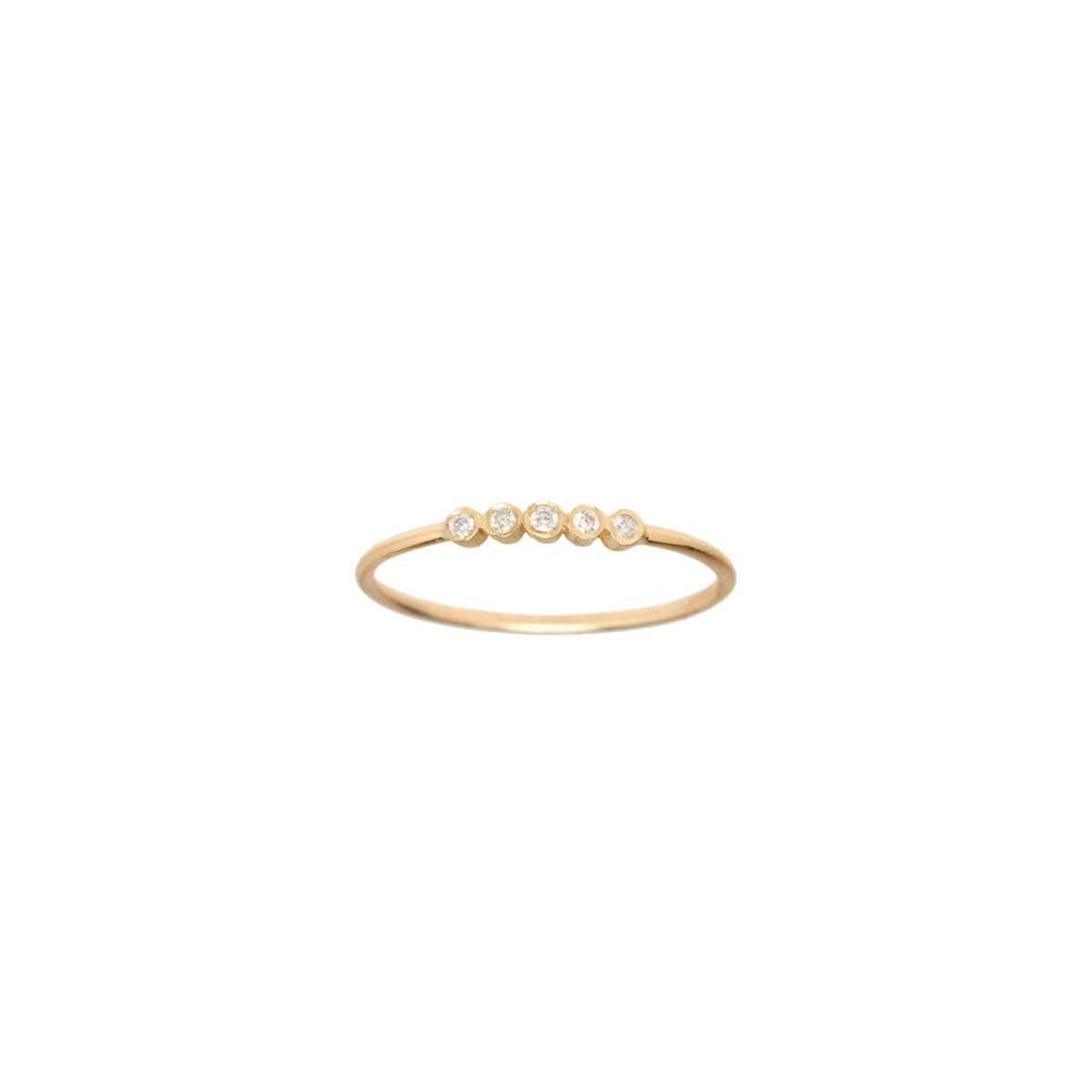 Zoe Chicco 5 Tiny Diamond Bezel Ring in in Yellow Gold