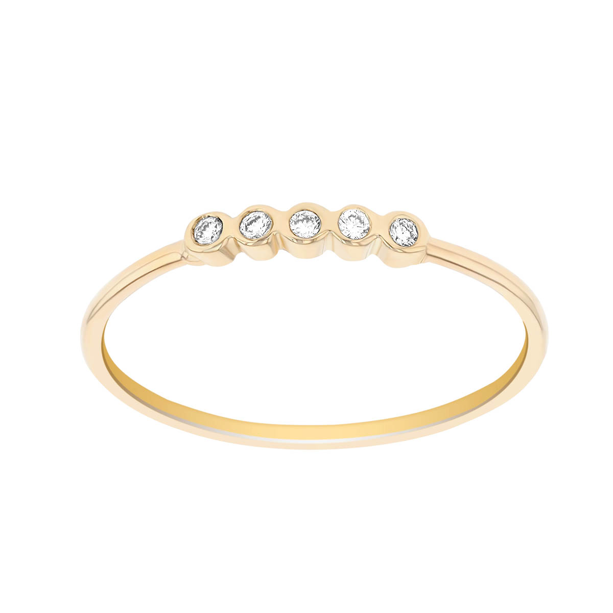 Zoe Chicco 5 Tiny Diamond Bezel Ring in in Yellow Gold