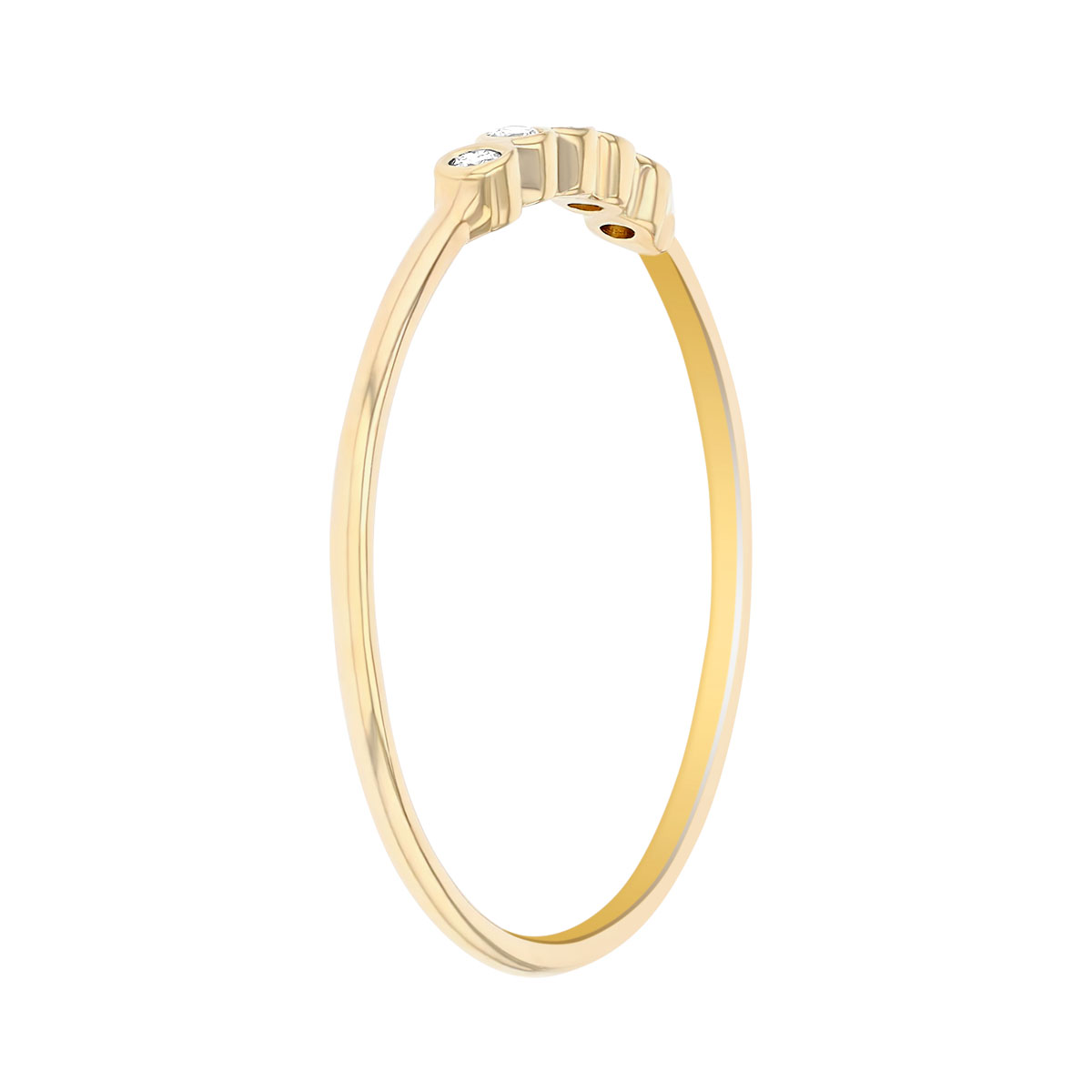 Zoe Chicco 5 Tiny Diamond Bezel Ring in in Yellow Gold