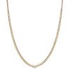Zoe Chicco Yellow Gold Small Curb Chain Necklace with Floating Diamond, 16"