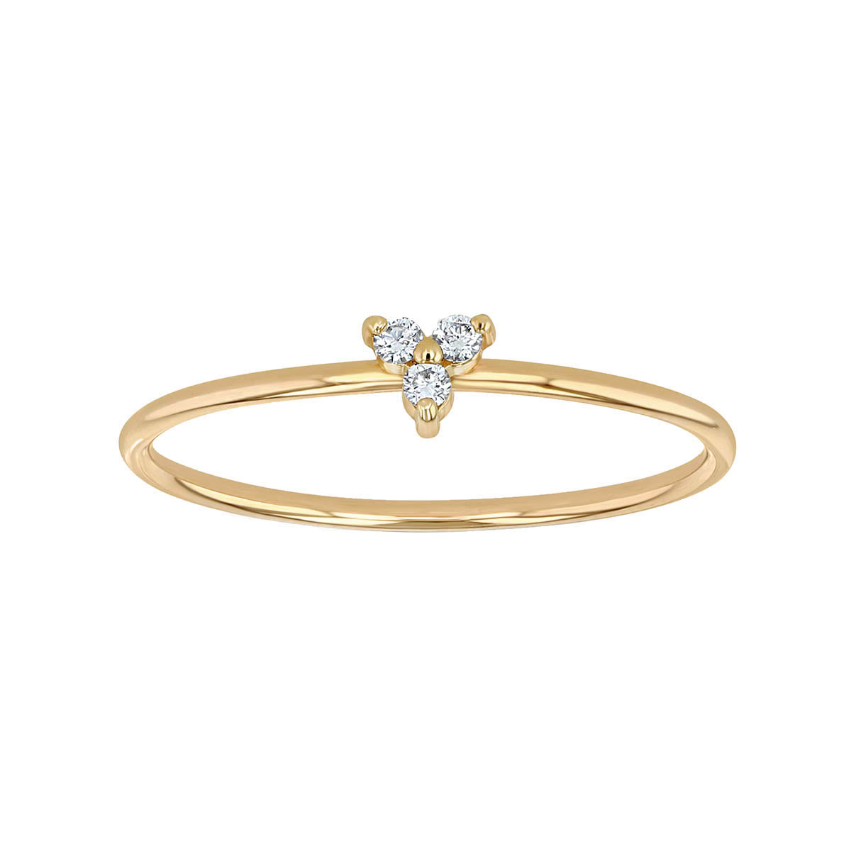 Zoe Chicco Tiny Diamond Trio Ring in Yellow Gold