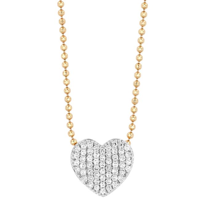 Phillips House Infinity Diamond Pavé Heart Pendant in Two Tone, 18"