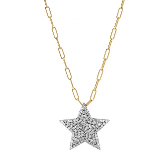 Phillips House Affair Diamond Pavé Star Pendant in White & Yellow Gold, 18"