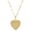 Roberto Coin Large Heart Medallion Pendant with Scattered Diamonds in Yellow Gold