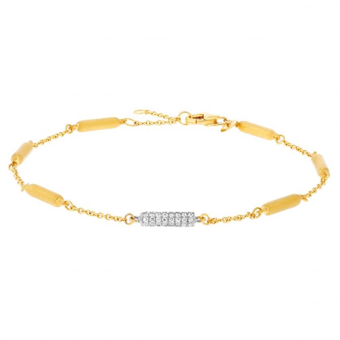 Marika Diamond Pavé Link Chain Bracelet in Yellow Gold, 8.5"