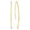 Marika Diamond Solitaire Bezel Set Drop Threader Earrings in Yellow Gold