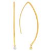 Marika Diamond Solitaire Bezel Set Drop Threader Earrings in Yellow Gold
