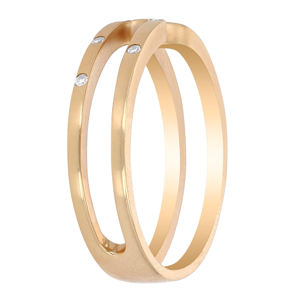 Diamond Station Open Band Wrap Ring in Yellow Gold